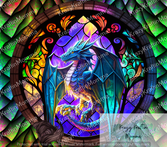 Stained Glass Dragon with scales