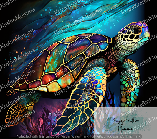 Stained Glass Sea Turtle