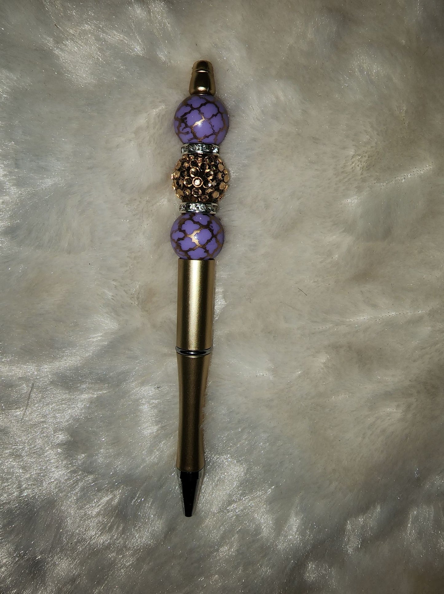 Purple/Gold Bead Pen