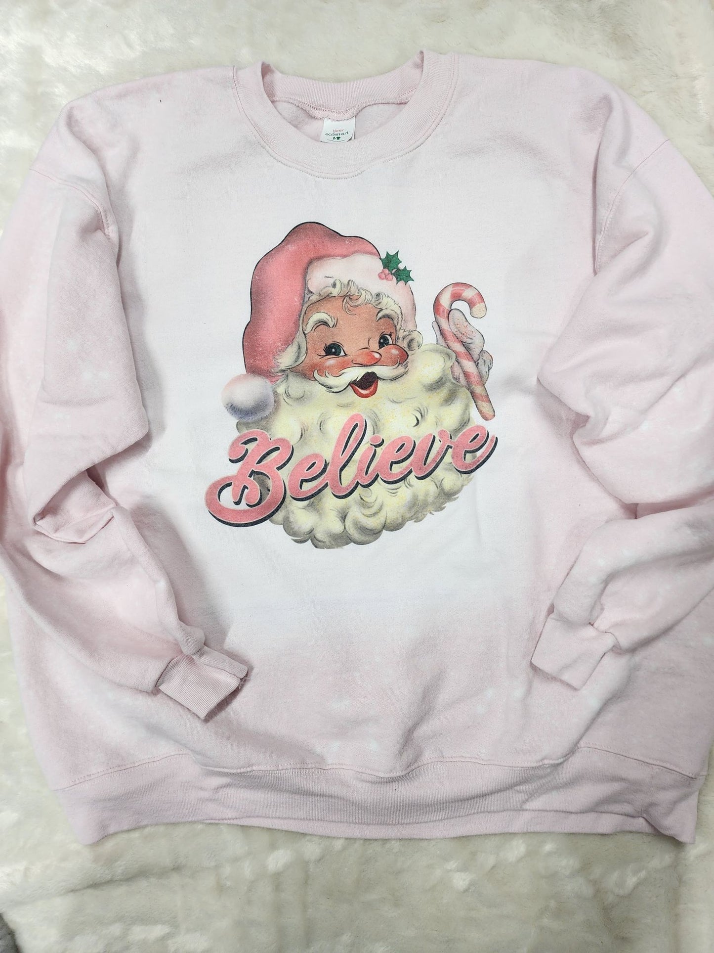 Pink Vintage Santa Believe
