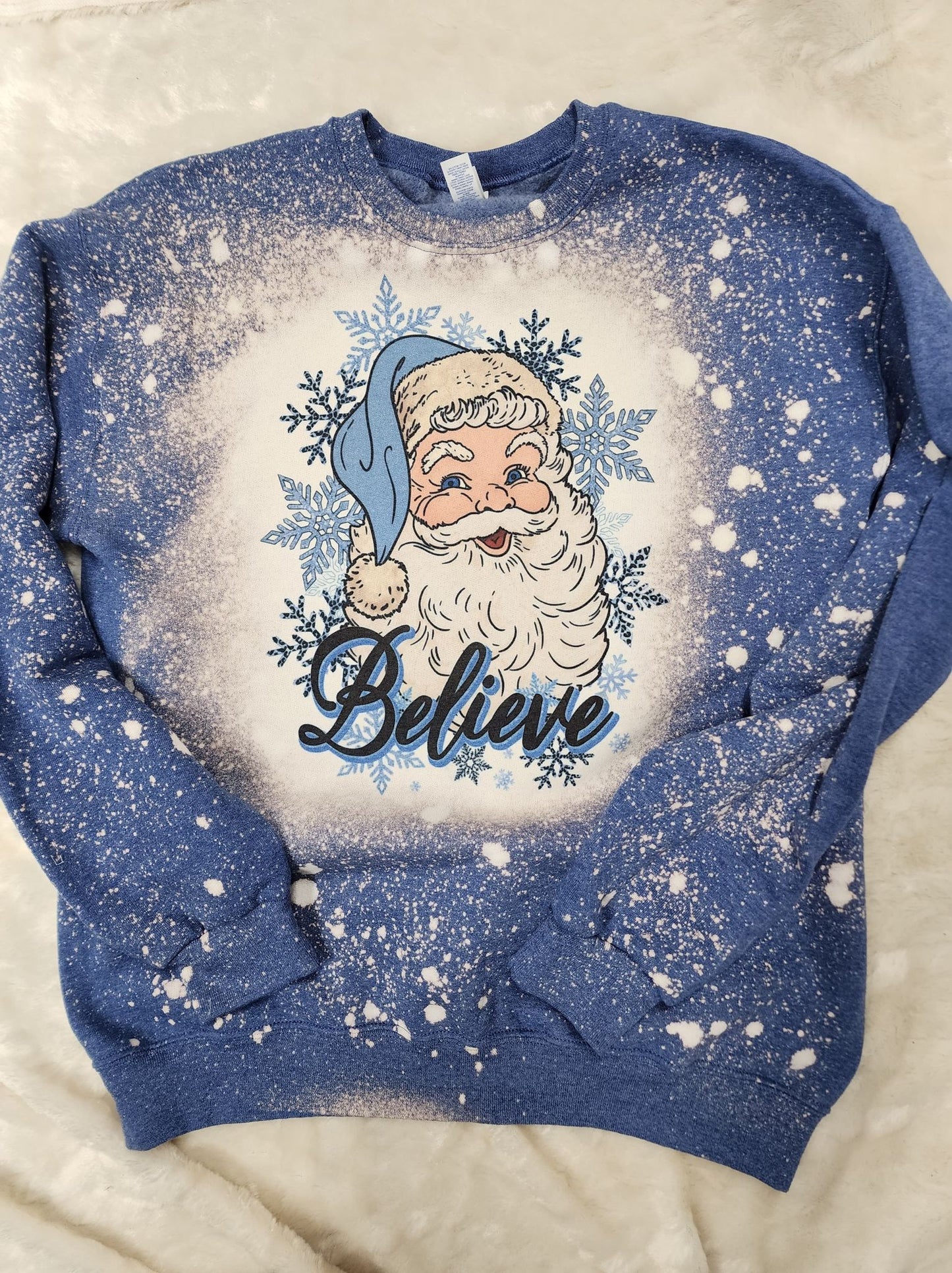 Blue Believe Vintage Santa