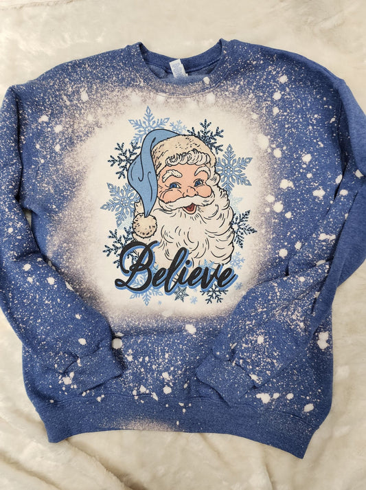 Blue Believe Vintage Santa