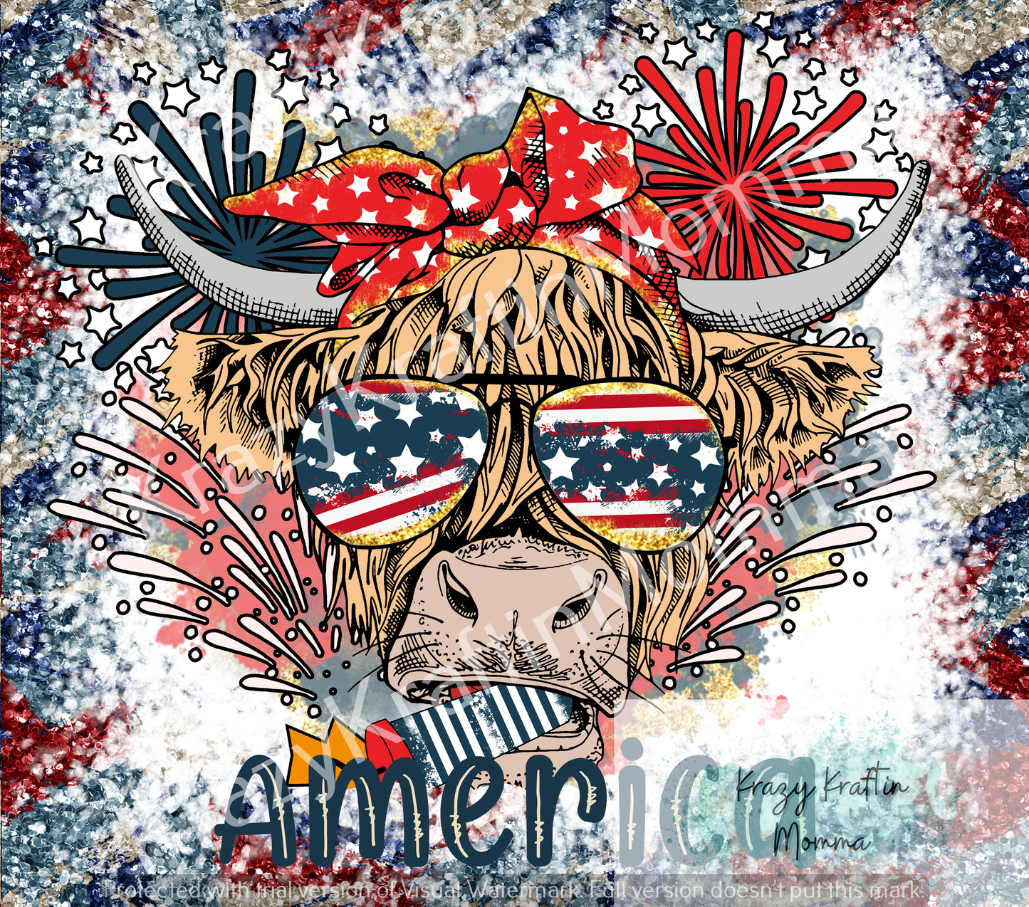 Patriotic Cow Tumbler