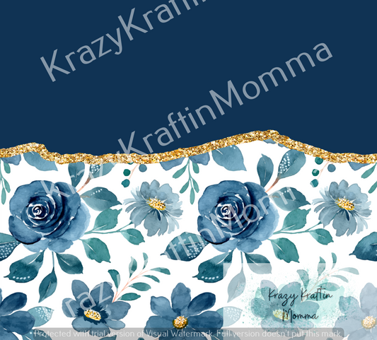 Navy Blue Flowers