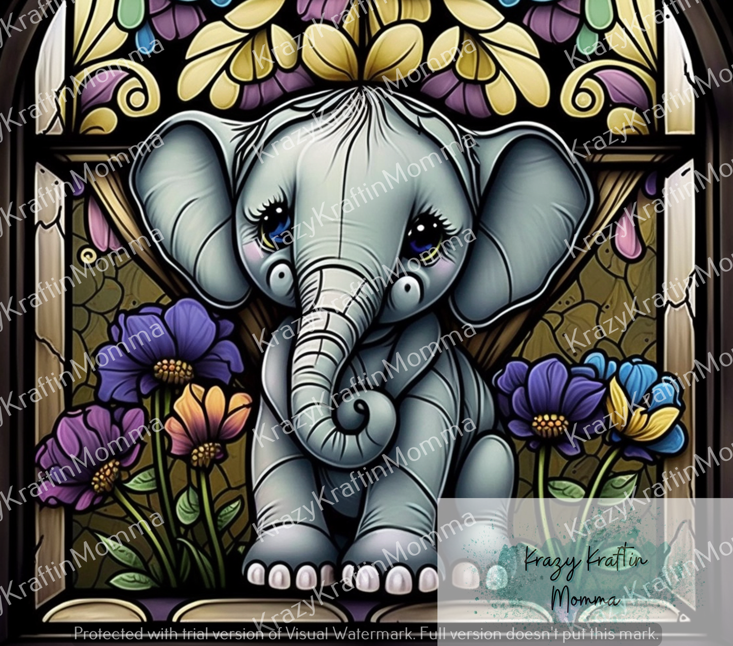 Stained Glass Elephant