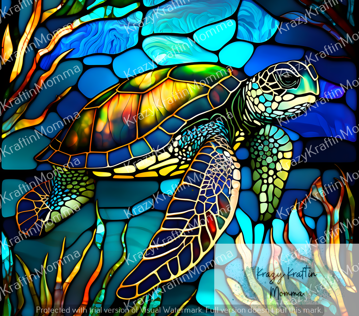 Stained Glass Sea Turtle