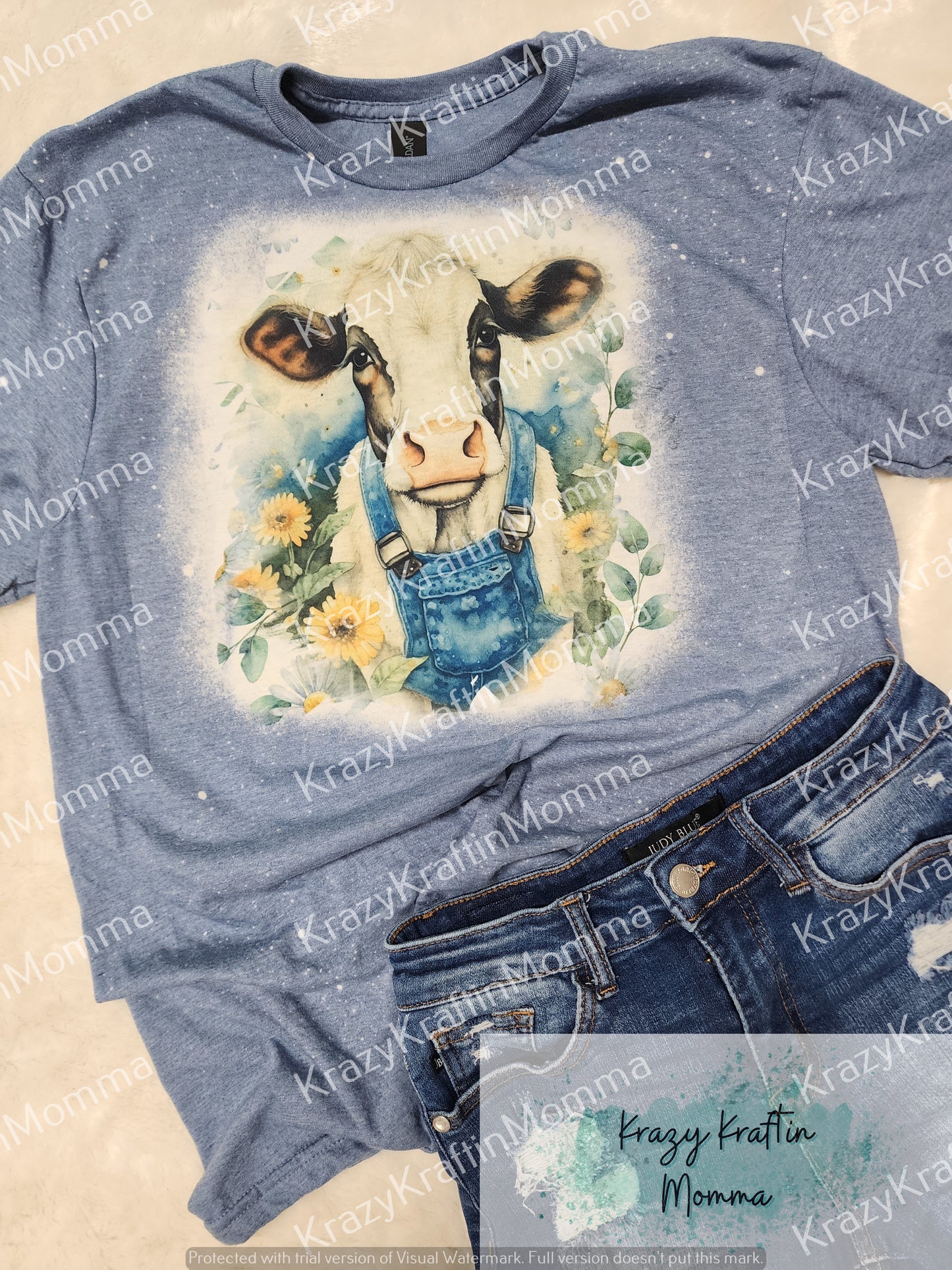 Cow with Overall Tee