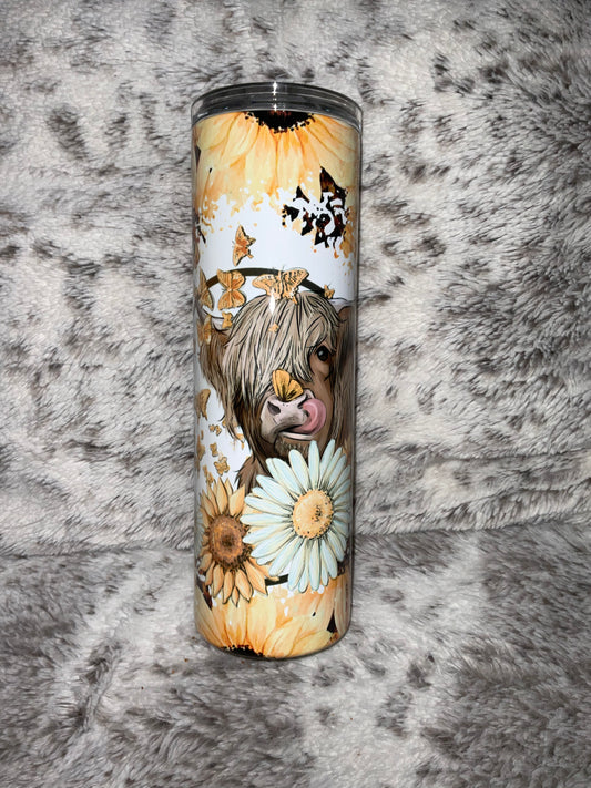 Cow sunflower Tumbler