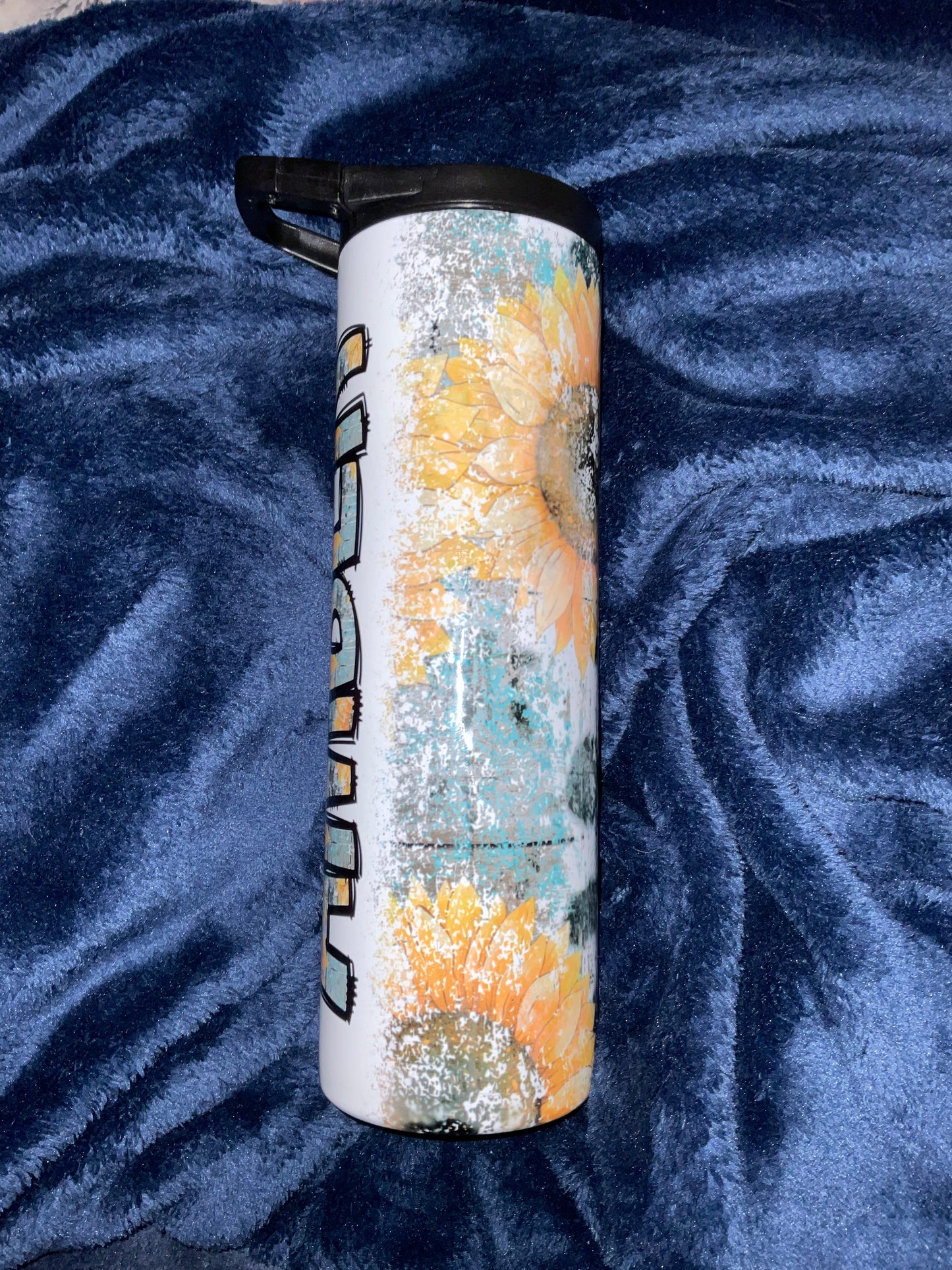 Sunflower distressed customizable tumbler