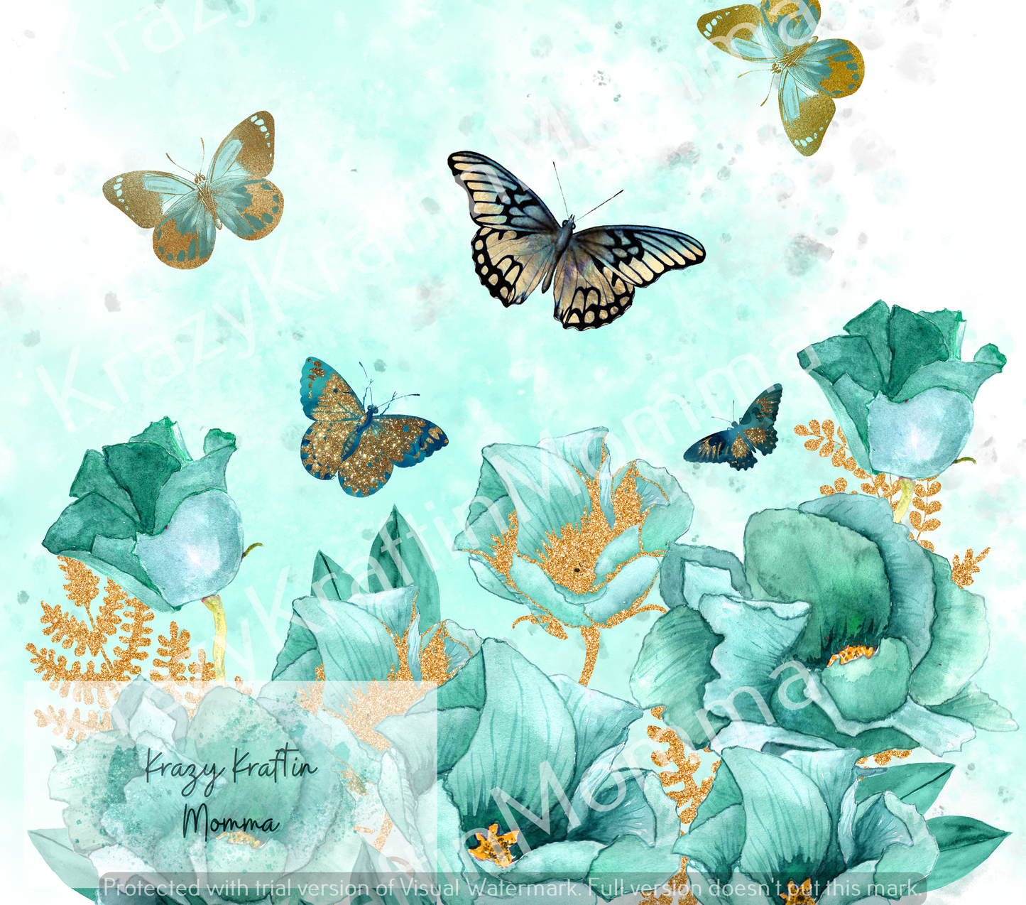 Teal Butterfly Tumbler